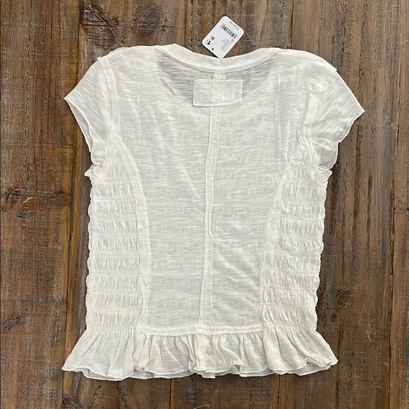 Free People White Ruffle Tee - Picture 5 of 5
